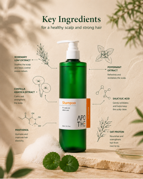 Sebumregulierendes Shampoo für fettige Kopfhaut APOTHE | CCV Program Shampoo - 300 ml