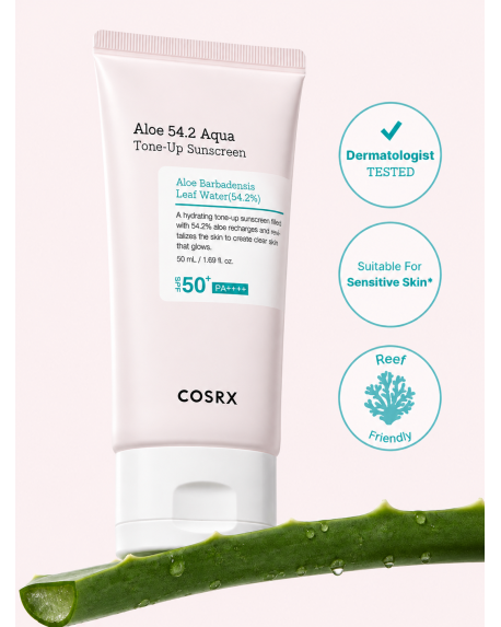 FEUCHTIGKEITSSPENDENDE SONNENSCHUTZCREME FÜR DAS GESICHT COSRX | Aloe Aqua Tone-UP SPF 50 PA++++ - 50 ml