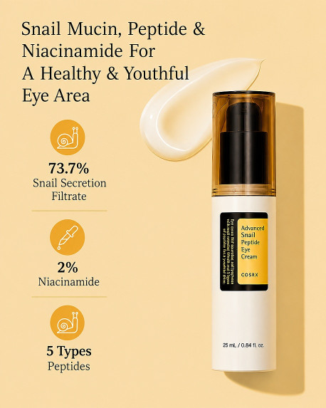 CREME FÜR DIE HAUT UM DIE AUGEN MIT PEPTIDEN UND SCHNECKENSCHLEIM COSRX | Advanced Snail Peptide Eye Cream - 25 ml