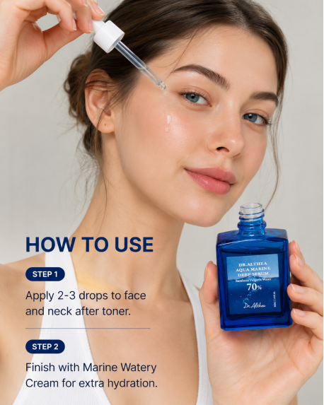 Tiefenwirksames Feuchtigkeitsserum mit Bambuswasser  DR. ALTHEA | Aqua Marine Deep Serum – 30 ml