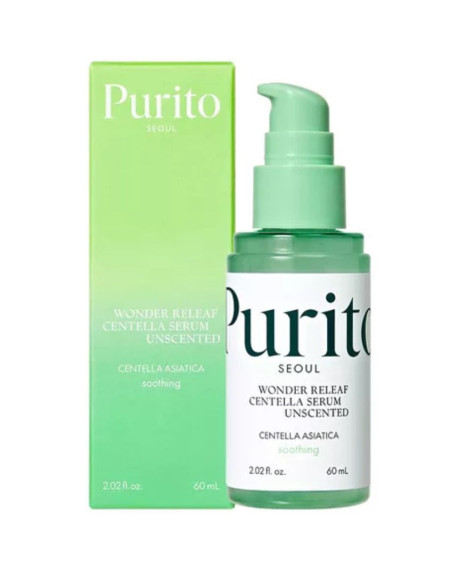 BERUHIGENDE SERUM OHNE ÄTHERISCHE ÖLE FÜR EMPFINDLICHE HAUT PURITO SEOUL | Wonder Releaf Centella Serum Unscented - 60 ml 